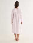 Ruby & Bloom Flannel Nightie, Pink Stripe & Floral, 10-26 product photo View 02 S