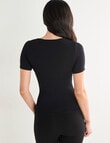 Lyric Thermals Mia Bamboo Short Sleeve Top, Black product photo View 02 S