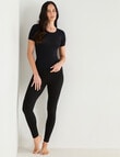 Lyric Thermals Mia Bamboo Short Sleeve Top, Black product photo View 03 S