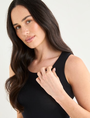 Lyric Thermals Mia Bamboo Singlet, Black product photo