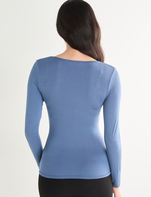 Lyric Thermals Mia Bamboo Long Sleeve Top, Blue product photo View 02 L