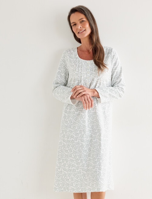 Ruby & Bloom Flannel Nightie, Sage Leaf product photo View 03 L