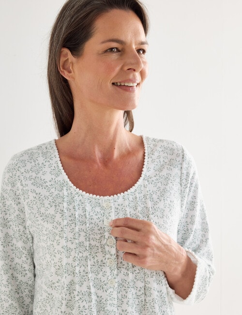 Ruby & Bloom Flannel Nightie, Sage Leaf product photo View 04 L