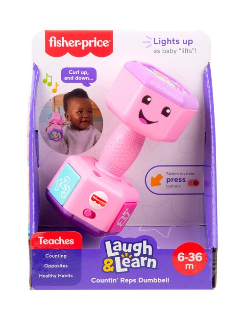 Fisher Price Laugh & Learn Countin' Reps Dumbbell Pink Musical Learning Toy product photo