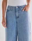 Denim Republic Wide Leg Culotte, Mid Wash product photo View 04 S