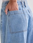 Denim Republic Wide Leg Culotte, Mid Wash product photo View 05 S