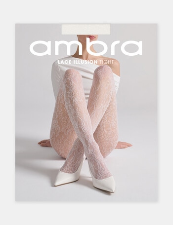 Ambra Lace Illusion Tight, White product photo