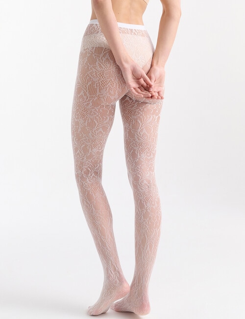 Ambra Lace Illusion Tight, White product photo View 04 L