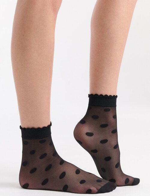 Ambra Spot Scallop Anklet, Black product photo View 02 L