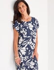 Ella J Shift Dress, Navy Print product photo