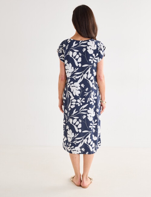 Ella J Shift Dress, Navy Print product photo View 02 L