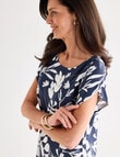 Ella J Shift Dress, Navy Print product photo View 04 S