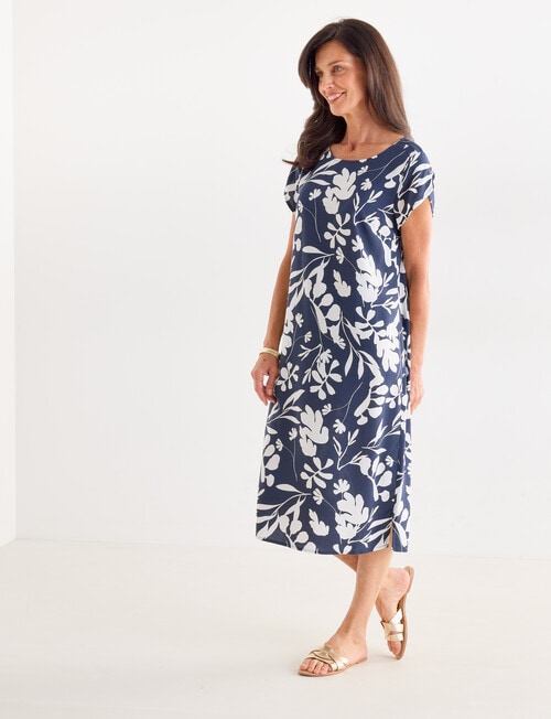 Ella J Shift Dress, Navy Print product photo View 05 L