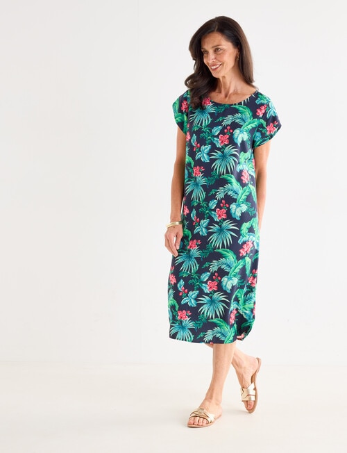 Ella J Shift Dress, Tropical Print product photo View 03 L