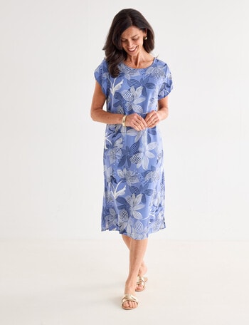 Ella J Shift Dress, Blue Print product photo