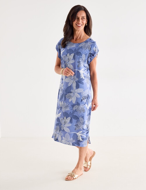 Ella J Shift Dress, Blue Print product photo View 03 L