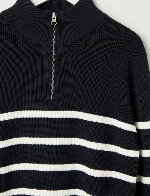 No Issue Stripe Neck Jim Jumper, Navy product photo View 02 L
