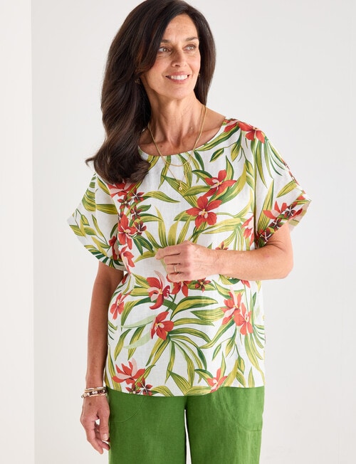 Ella J Linen Top, Tropical product photo