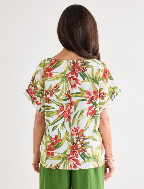 Ella J Linen Top, Tropical product photo View 02 L