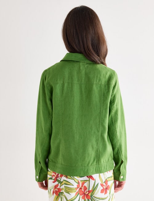 Ella J Linen Jacket, Basil product photo View 02 L