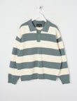 No Issue Stripe Polo Jumper, Sage product photo