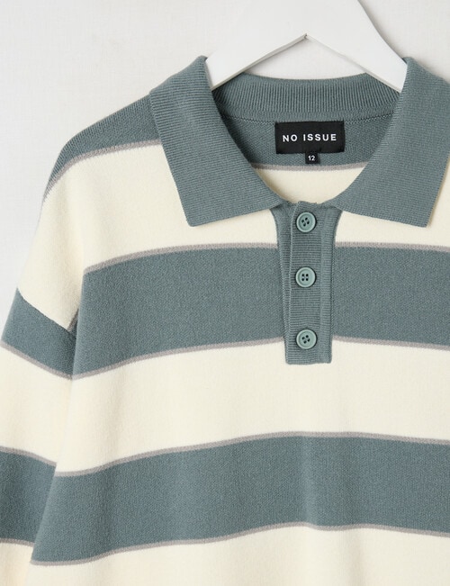 No Issue Stripe Polo Jumper, Sage product photo View 02 L