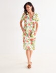 Ella J Linen V-Neck Dress, Tropical product photo