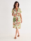 Ella J Linen V-Neck Dress, Tropical product photo View 03 S