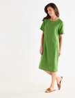 Ella J Linen Shift Dress, Basil product photo