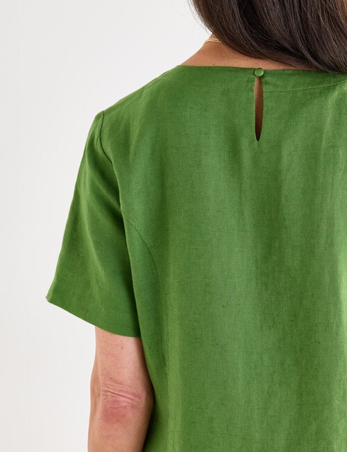 Ella J Linen Shift Dress, Basil product photo View 06 L