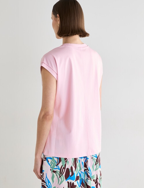 Jigsaw Gretel Lace Detail Top, Pink product photo View 02 L