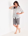 Ella J Short Sleeve Shirt, Sage Stripe product photo View 06 S