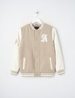 No Issue Varsity Jacket, Stone product photo
