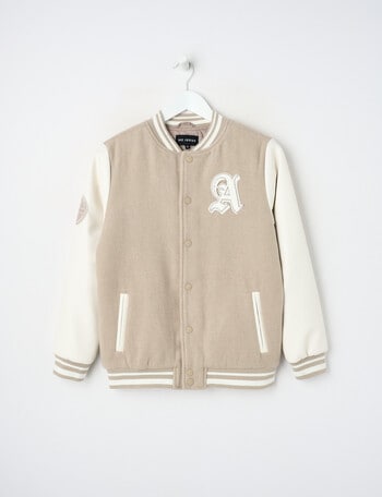 No Issue Varsity Jacket, Stone product photo