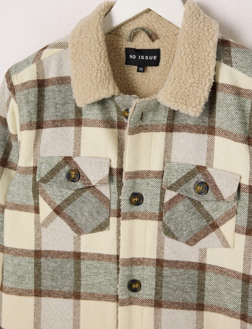 No Issue Shacket Sherpa Lined Jacket, Green product photo View 02 L