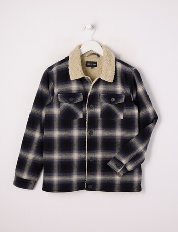 No Issue Shacket Sherpa Lined Jacket, Black product photo