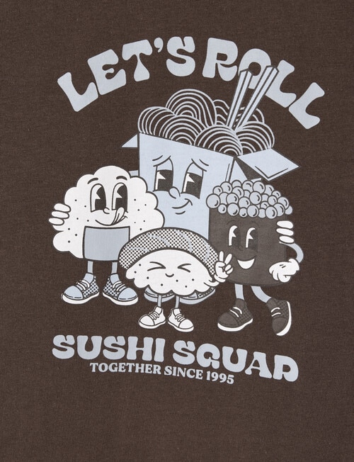 Mac & Ellie Sushi Short Sleeve Tee, Chocolate product photo View 02 L