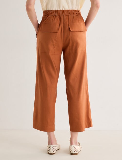 Jigsaw Romaine Linen Blend Crop Pants, Bronze product photo View 02 L