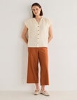 Jigsaw Romaine Linen Blend Crop Pants, Bronze product photo View 03 S
