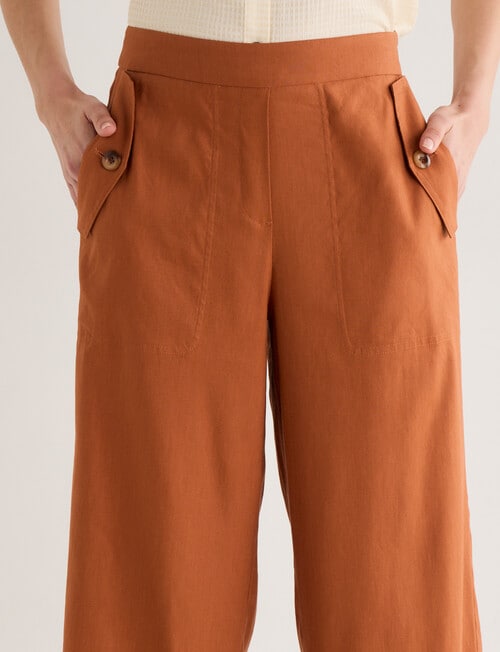 Jigsaw Romaine Linen Blend Crop Pants, Bronze product photo View 04 L
