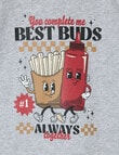 Mac & Ellie Best Buds Short Sleeve Tee, Grey Marle product photo View 02 S