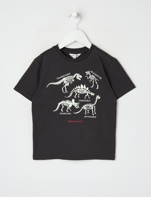 Mac & Ellie Dino Glow in the Dark Tee, Charcoal product photo