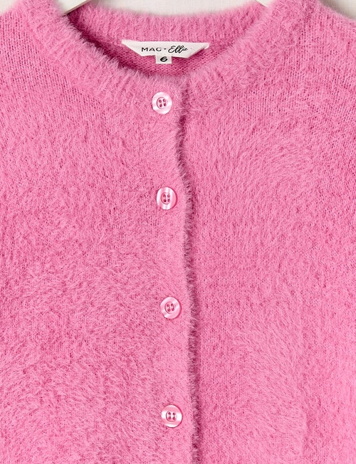 Mac & Ellie Fluffy Knit Cardigan, Candy Pink product photo View 02 L