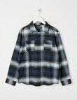 No Issue Check Long Sleeve Shirt, Petrol product photo