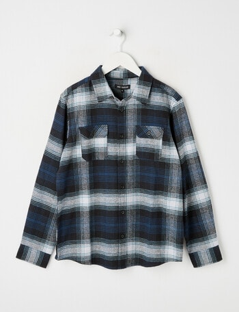 No Issue Check Long Sleeve Shirt, Petrol product photo