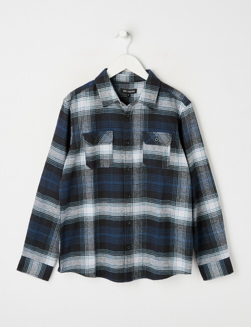 No Issue Check Long Sleeve Shirt, Petrol product photo