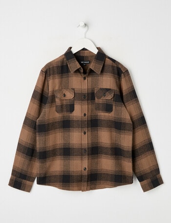 No Issue Check Long Sleeve Shirt, Brown product photo