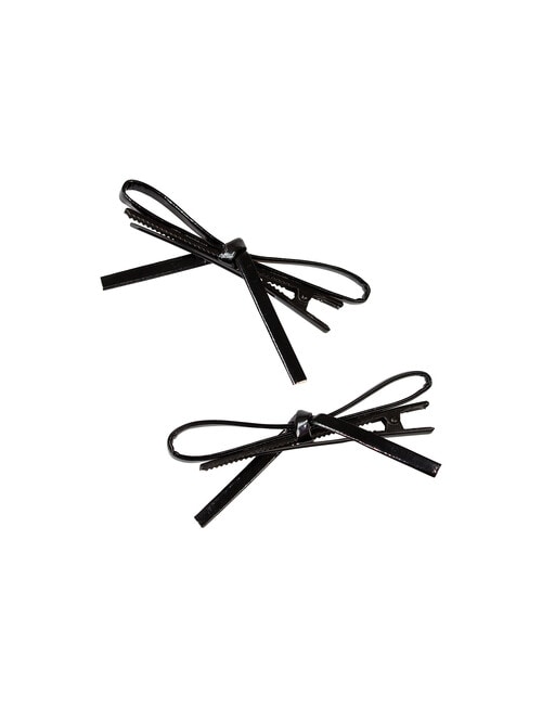 Adorn by Mae Alligator Clips Bows, Patent Black, 2-Piece product photo