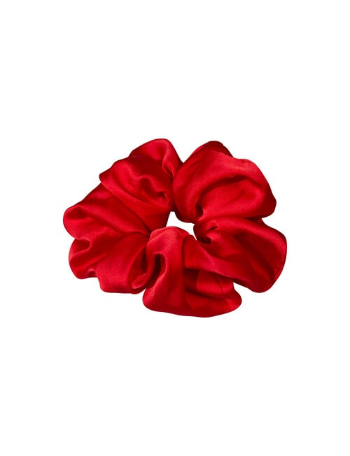 Mae Elastic Extra Large Scrunchie, Red Satin product photo