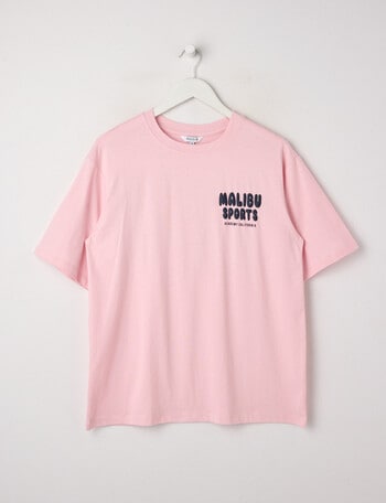 Switch Malibu Sports Short Sleeve Oversized Tee, Baby Pink product photo